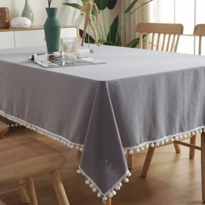 Tassel Edge Plain Table Cloths - Image 4