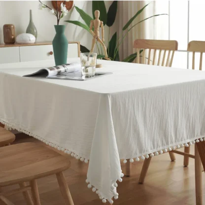 Tassel Edge Plain Table Cloths