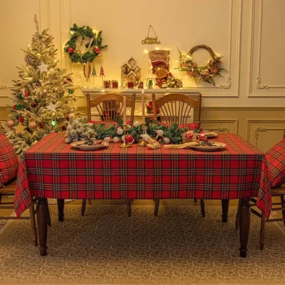 Christmas Plaid Table Cloth - Image 3