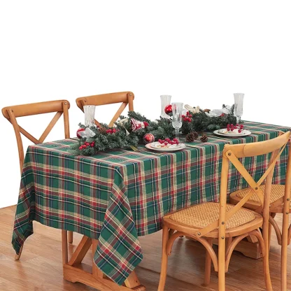 Holiday Checkered Table Cover - Image 2
