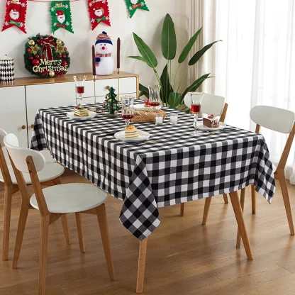 Holiday Checkered Table Cover - Image 3